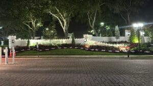 Elegant holiday entrance and landscape lighting by Christmas Decor in Boynton Beach